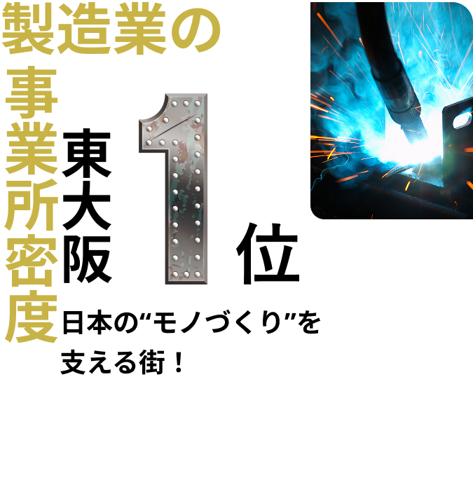 製造業の事業所密度 東大阪1位